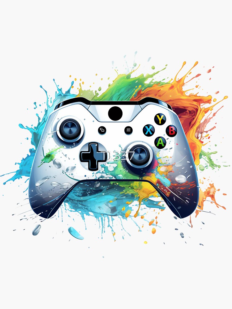 Sticker mural de jeu vidéo Gamer Controller Wall Decal Splat