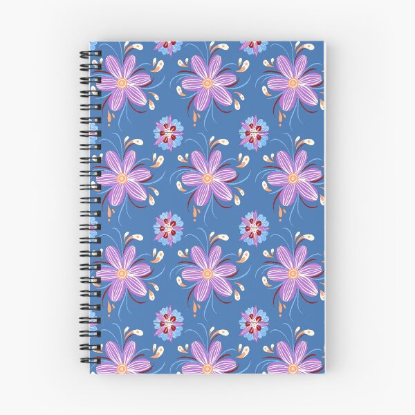 Item preview, Purple Flower Pattern - Dark Blue designed and sold by Timeknights.