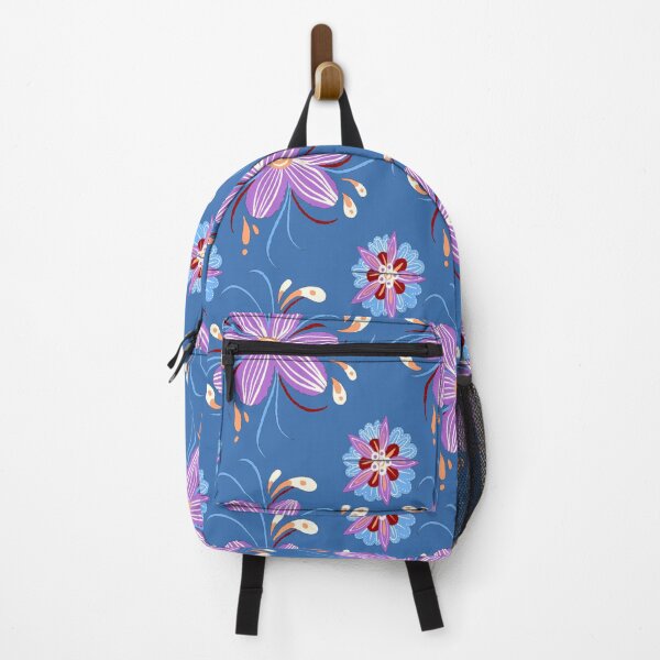 Item preview, Purple Flower Pattern - Dark Blue designed and sold by Timeknights.