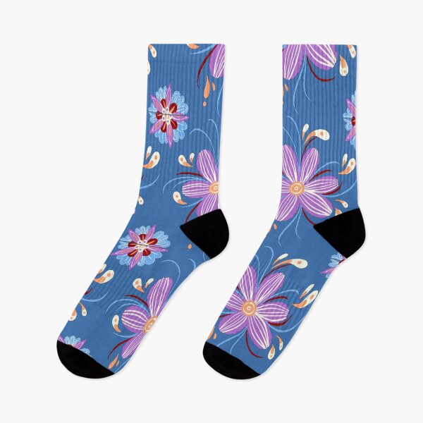 Item preview, Purple Flower Pattern - Dark Blue designed and sold by Timeknights.