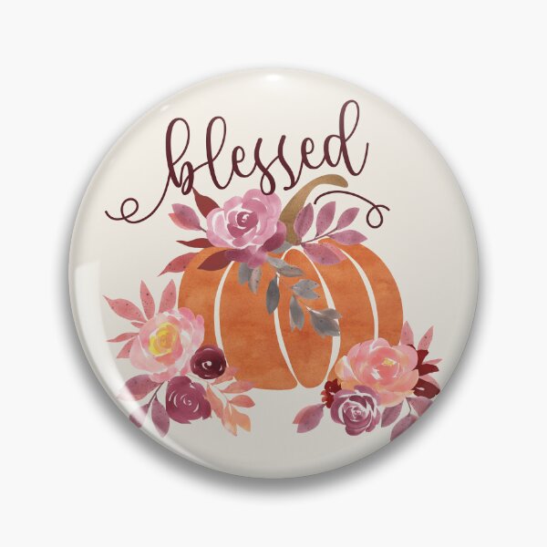 Item preview, Blessed - Pumpkin with Pink Flowers. designed and sold by amazingjoy.
