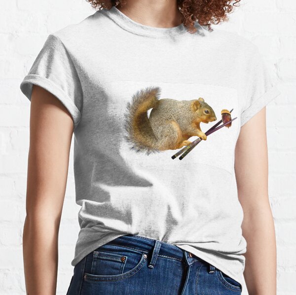 Squirrel with Acorn in Chopsticks Classic T-Shirt