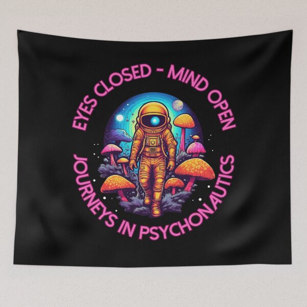 Item preview, Eyes Closed - Mind Open, Journeys in Psychonautics- Pink Text designed and sold by LMBoutique.