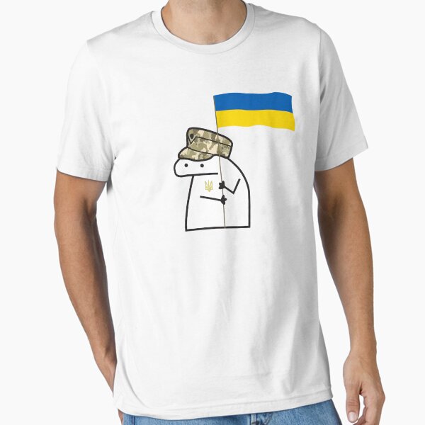 Vista previa del artículo con la obra «Banderas de Ucrania armadas con el emblema del tridente de la bandera ucraniana - Banderas de la ZSU AFU Por Florkofcows», diseñado y vendido por Aide.