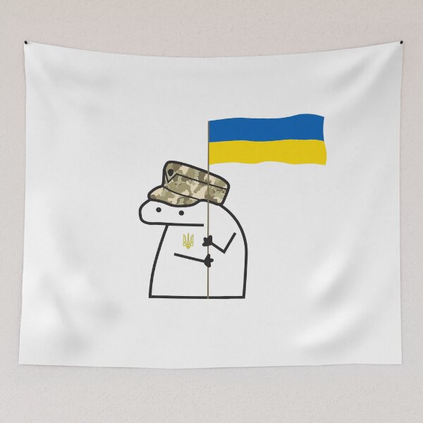 Item preview, Armed Florks of Ukraine With Ukrainian Flag Trident Emblem  - ZSU AFU Florks By Florkofcows designed and sold by Aide.