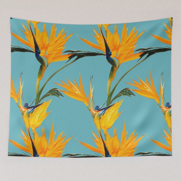 Item preview, Bird of Paradise Aqua Large Seamless designed and sold by allthis.
