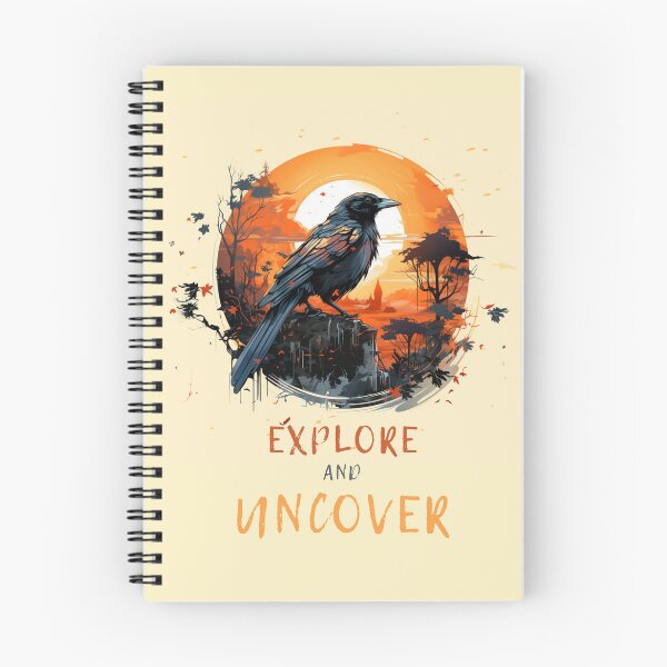 Item preview, Adventure Awaits: Vintage Black Crow & Amber Sunset T-Shirt Design designed and sold by anyBooks-Studio.