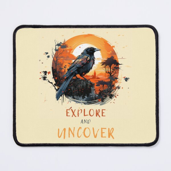 Item preview, Adventure Awaits: Vintage Black Crow & Amber Sunset T-Shirt Design designed and sold by anyBooks-Studio.