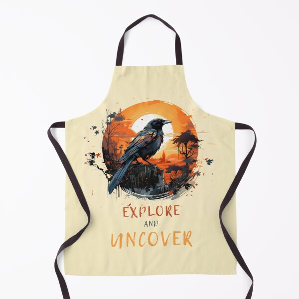 Item preview, Adventure Awaits: Vintage Black Crow & Amber Sunset T-Shirt Design designed and sold by anyBooks-Studio.