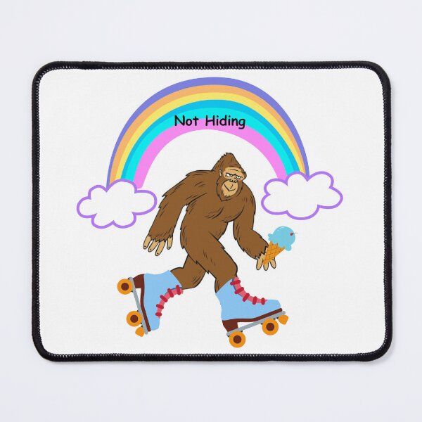 Item preview, Bigfoot not hiding, Bigfoot rainbow, roller skates sticker, t-shirt pick color print front or back designed and sold by BigfootFUN.