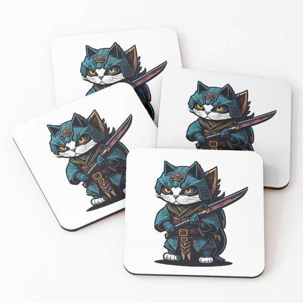 Item preview, Adorable samurai cat designed and sold by PETS ABC.