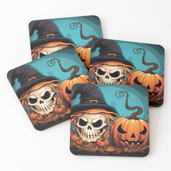 Item preview, Halloween Skulls, hats and carved pumpkins  designed and sold by DigitlEmporium.