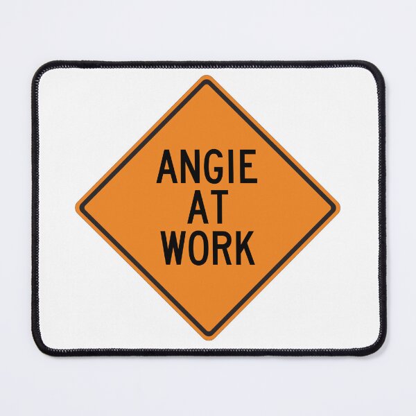 Item preview, Angie at Work Funny Personalized Warning Sign designed and sold by Wurmbone.