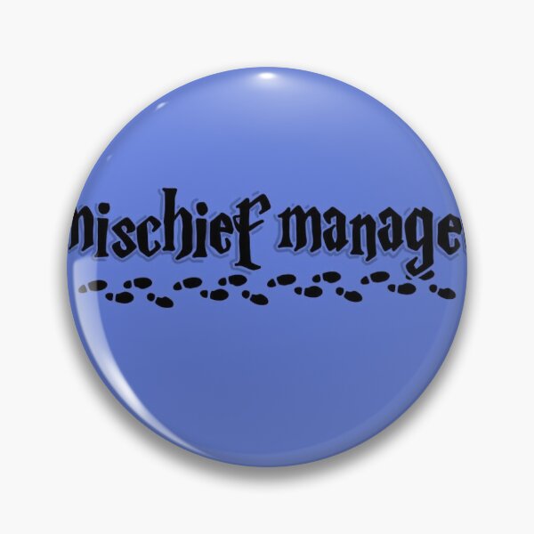 Item preview, Mischief Managed with footprints (black/blue) designed and sold by RowLowCreations.