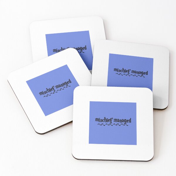 Item preview, Mischief Managed with footprints (black/blue) designed and sold by RowLowCreations.