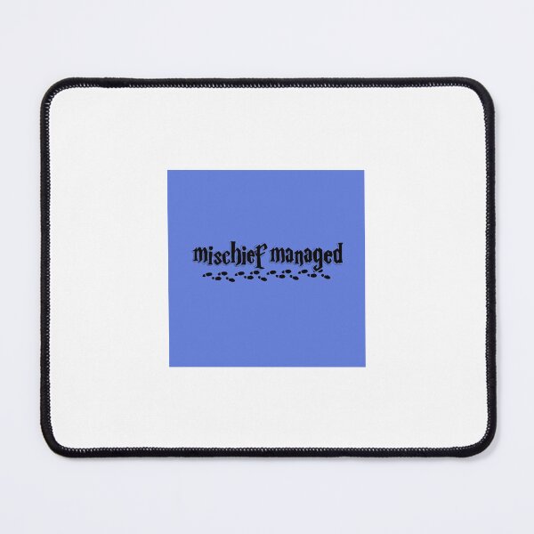 Item preview, Mischief Managed with footprints (black/blue) designed and sold by RowLowCreations.