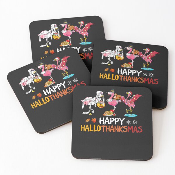 Item preview, Flamingo Happy HalloThanksmas Funny Halloween Thanksgiving designed and sold by William Parker.