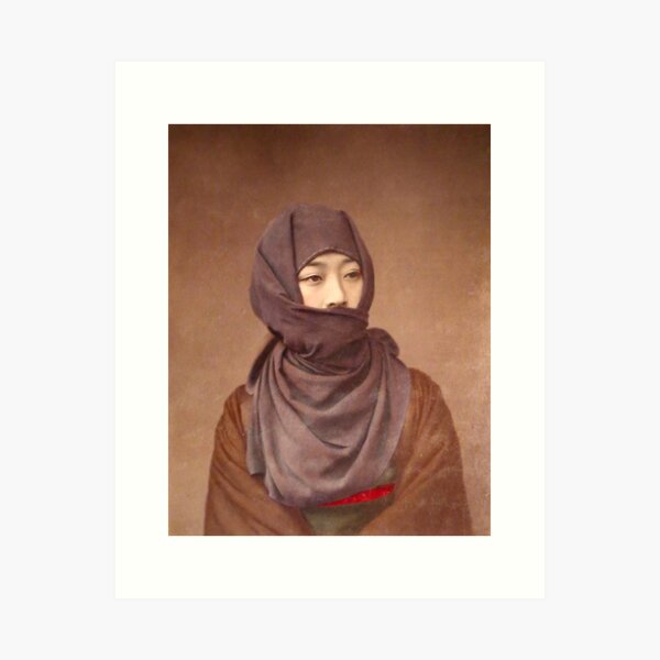 Item preview, Girl in winter costume, Meiji Period, Japan designed and sold by Photos of Japan.