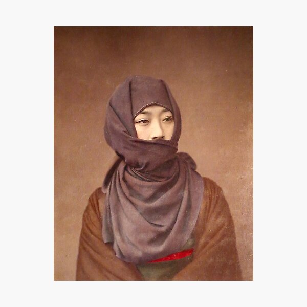 Girl in winter costume, Meiji Period, Japan Photographic Print