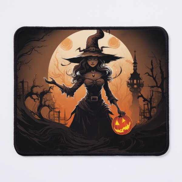 Item preview, Halloween Gothic Witch carrying a Pumpkin Head Lantern designed and sold by DigitlEmporium.