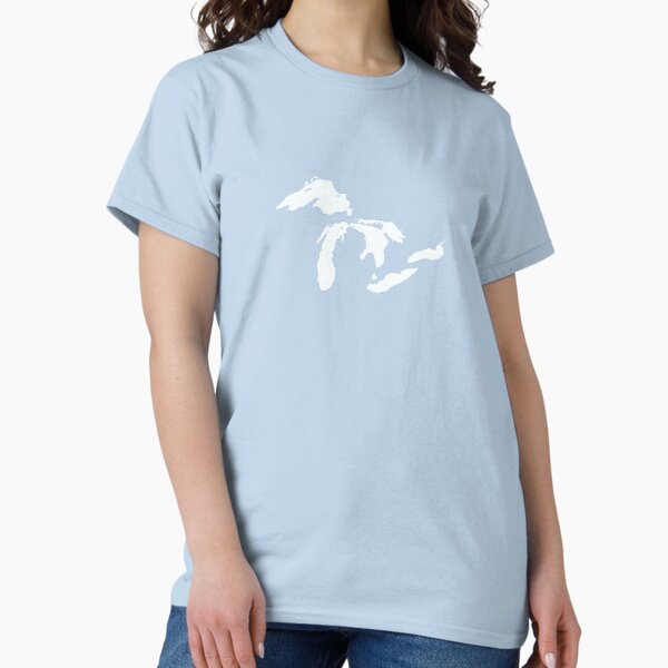 Vista previa del artículo con la obra «Mapa minimalista de los Grandes Lagos de IYKYK, blanco, Canadá, EE. UU., limpio, sin palabras», diseñado y vendido por aidaslocalloves.