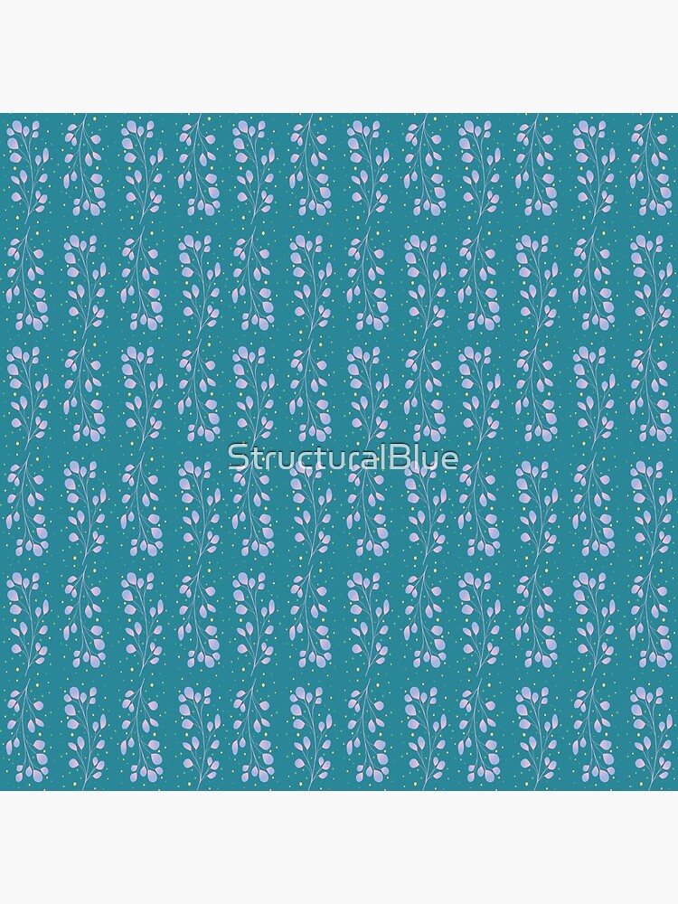 Thumbnail 3 of 3, Photographic Print, Minimalistic teal and purple floral pattern designed and sold by StructuralBlue.
