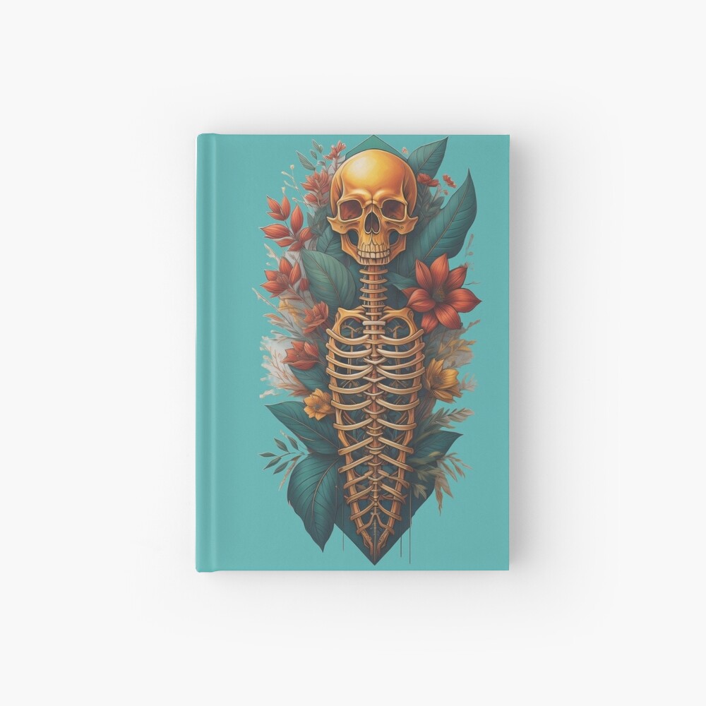 Floral Skeleton Art Halloween Fantasy Skull Ribcage Grateful Dead Illustration Grateful Dead Dad Hat | Redbubble