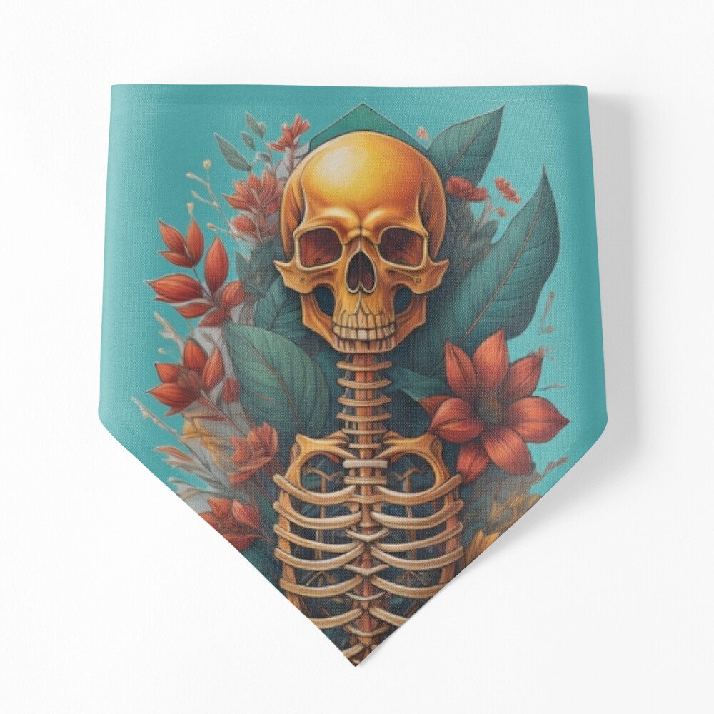 Floral Skeleton Art Halloween Fantasy Skull Ribcage Grateful Dead Illustration Grateful Dead Dad Hat | Redbubble