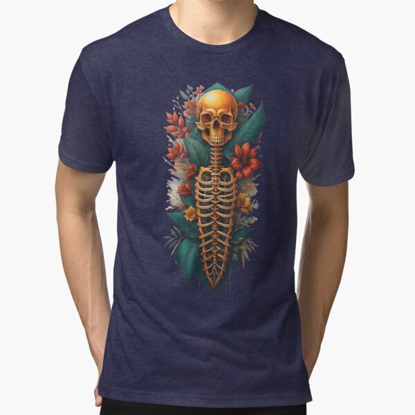 Floral Skeleton Art Halloween Fantasy Skull Ribcage Grateful Dead Illustration Grateful Dead Dad Hat | Redbubble