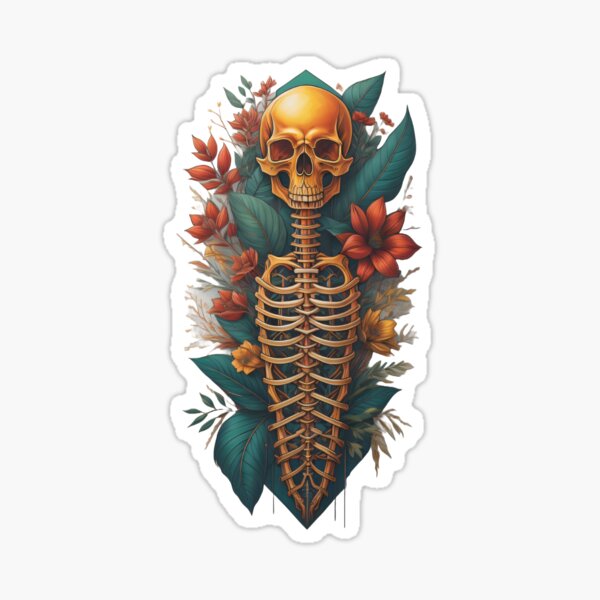 Floral Skeleton Art Halloween Fantasy Skull Ribcage Grateful Dead Illustration Grateful Dead Dad Hat | Redbubble