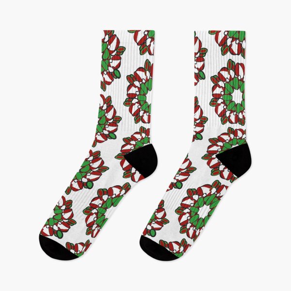 Item preview, Hand Drawn Red and Green Christmas Stockings - Merry Christmas! designed and sold by Victoria Rose.