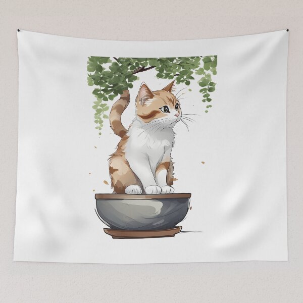 Item preview, Cat bonsai - Tranquil Bonsai Kitty in Japanese Art designed and sold by Mechanical-Artt.
