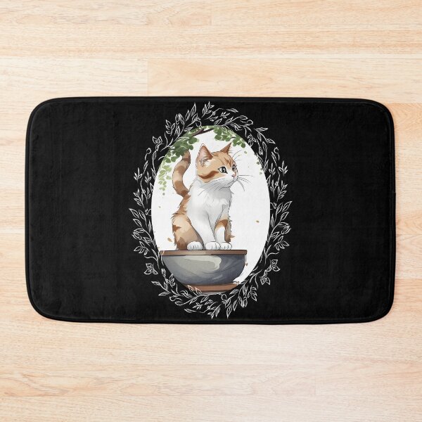 Item preview, Cat bonsai - Tranquil Bonsai Kitty in Japanese Art - Vintage Frames Floral Ornate Portrait Oval White designed and sold by Mechanical-Artt.