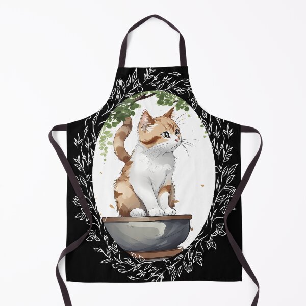 Item preview, Cat bonsai - Tranquil Bonsai Kitty in Japanese Art - Vintage Frames Floral Ornate Portrait Oval White designed and sold by Mechanical-Artt.