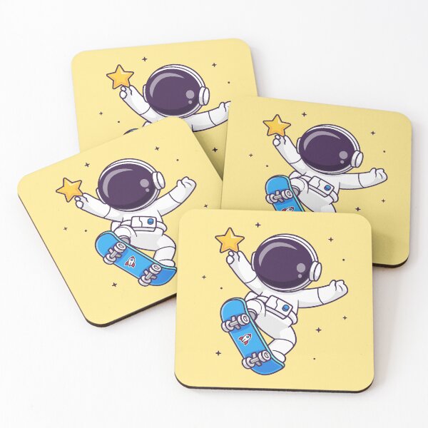 Item preview, Starry Skateboarder: Cute Astronaut Shredding with a Star in Cartoon Vector Icon designed and sold by hjian8219.
