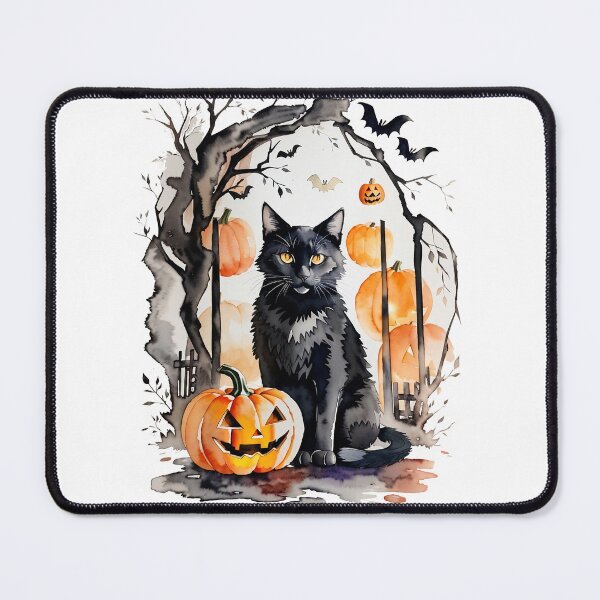 Item preview, Happy Halloween Black Cat Watercolor designed and sold by WLHmedia.com .