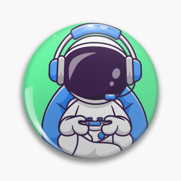 Item preview, Cosmic Gamer: Cute Astronaut with Joystick and Headphones in Cartoon Vector Icon designed and sold by hjian8219.
