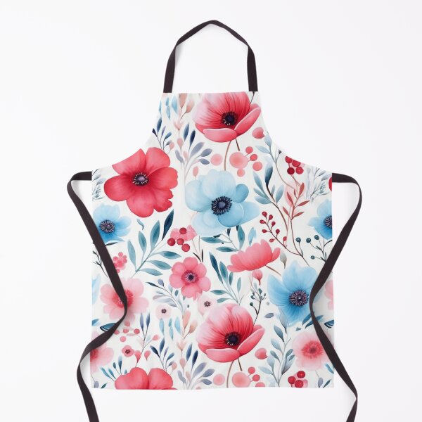 Item preview, Blue and Red Watercolor Flowers designed and sold by ArcaneInk Graphics.