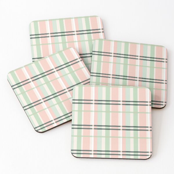 Item preview, Pastel Pink & Green Designer Line Pattern #1 designed and sold by ARTficiallyAnon.
