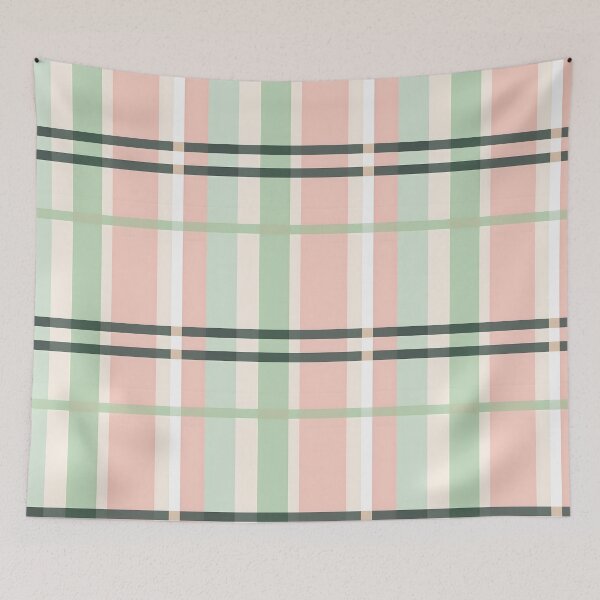 Item preview, Pastel Pink & Green Designer Line Pattern #1 designed and sold by ARTficiallyAnon.