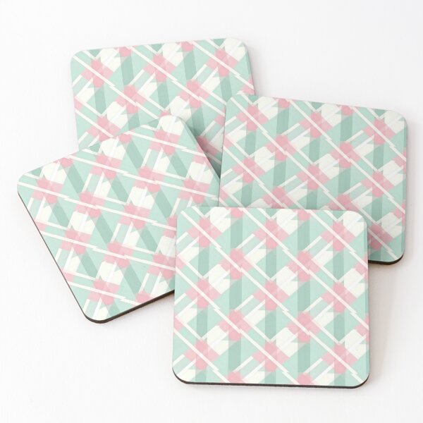 Item preview, Pastel Pink & Green Designer Line Pattern #2 designed and sold by ARTficiallyAnon.