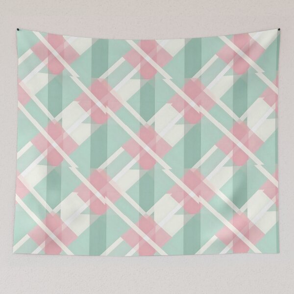 Item preview, Pastel Pink & Green Designer Line Pattern #2 designed and sold by ARTficiallyAnon.