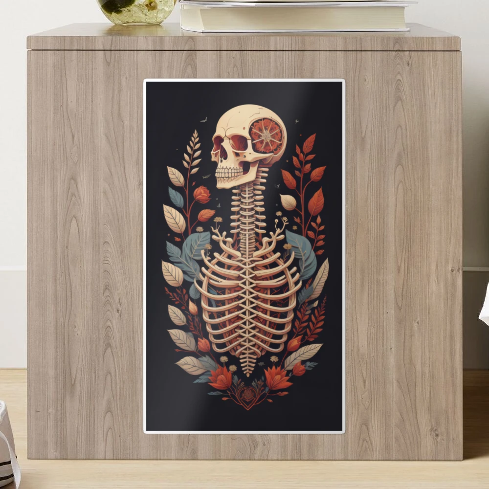 Floral Skeleton Art Halloween Fantasy Skull Ribcage Grateful Dead Illustration Grateful Dead Dad Hat | Redbubble