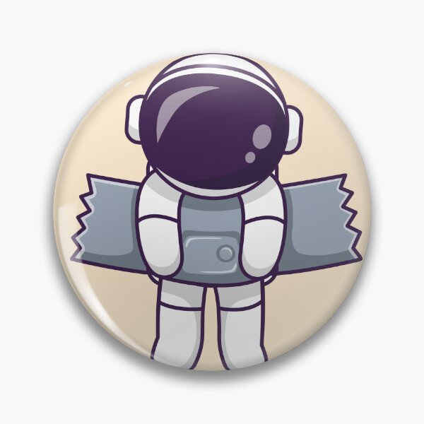 Item preview, Sticky Situation: Cute Astronaut Hanging on Wall with Tape in Cartoon Vector Icon designed and sold by hjian8219.