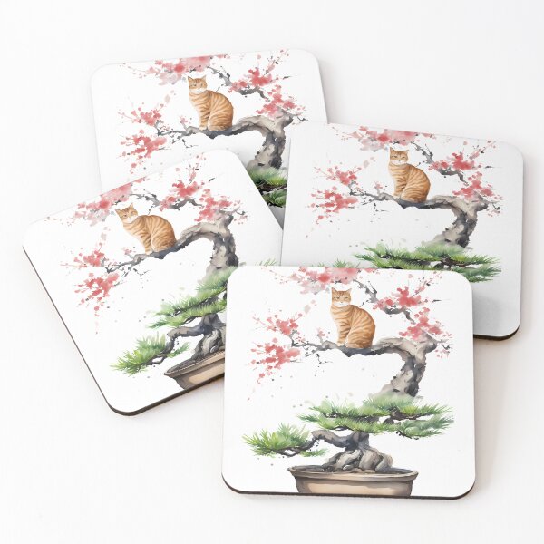 Item preview, Cat bonsai - Whimsical Bonsai Cat Illustration designed and sold by Mechanical-Artt.