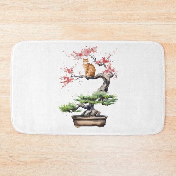 Item preview, Cat bonsai - Whimsical Bonsai Cat Illustration designed and sold by Mechanical-Artt.