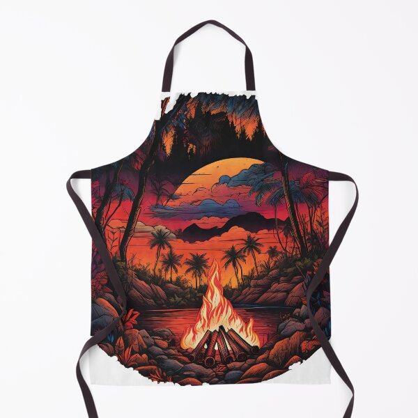 Item preview, Campfire perpendicular to forest with sunset designed and sold by Natcharee.