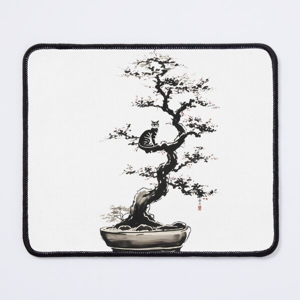 Item preview, Cat bonsai - Bonsai Cat Watercolor Painting designed and sold by Mechanical-Artt.