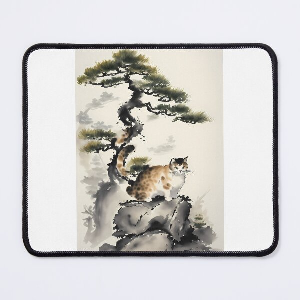 Item preview, Cat bonsai - Japanese Artwork with Bonsai Kitten designed and sold by Mechanical-Artt.