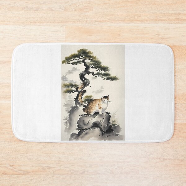 Item preview, Cat bonsai - Japanese Artwork with Bonsai Kitten designed and sold by Mechanical-Artt.
